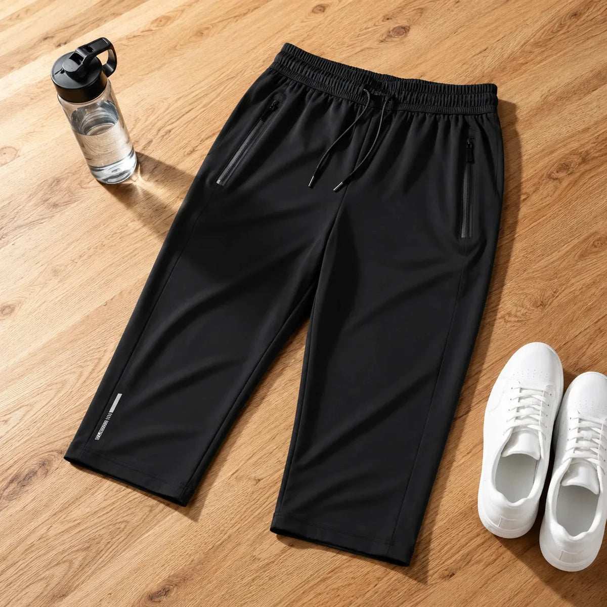 Stretchy Capri Pants with Zip Pocket for Women