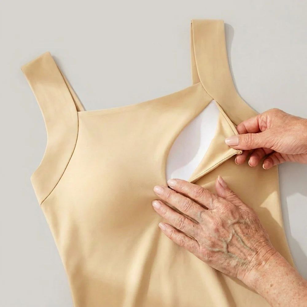 Whisper-Soft Seamless Bra 2-in-1 Camisole Band-Free Bra Tank