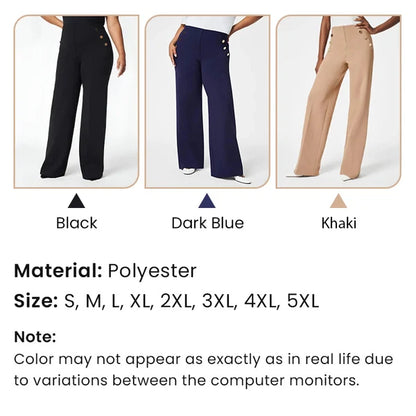 Women's Plus Size High Stretch High-Waist Wide-Leg Pants