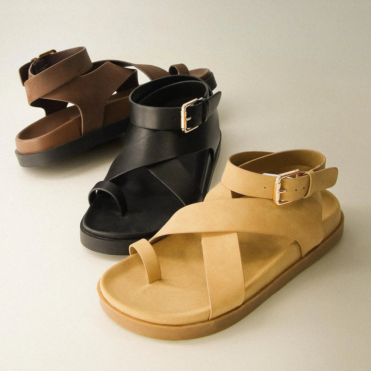 Cushionaire Entry Ankle Wrap Molded Footbed Sandals