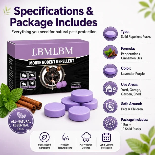 🐭 All-Natural Peppermint & Cinnamon Pest & Rodent Repellent Pucks 🕷️🐍