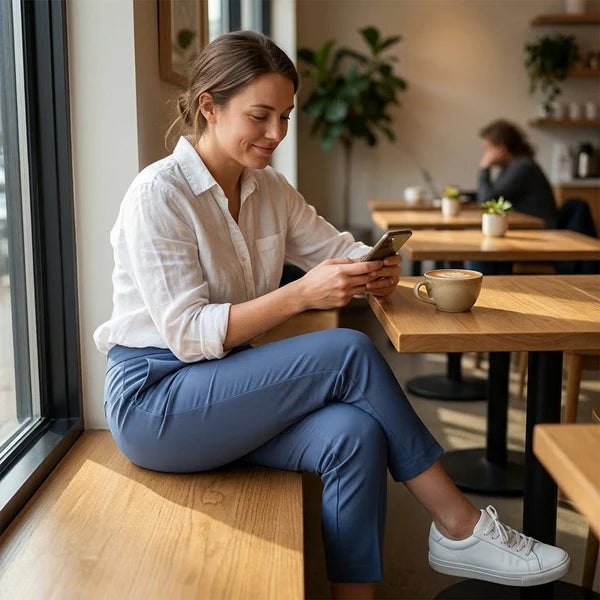 Women’s Fitted High-Waisted Zip-Pocket Trousers - 👖Lightweight, Breathable, Soft