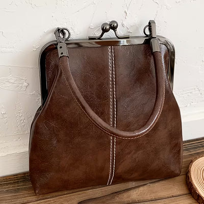 Vintage Kiss Lock Crossbody Bag with Top Handle