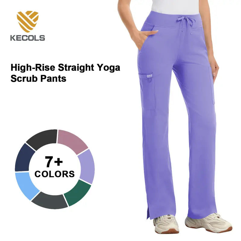 High Rise Yoga Scrub Pants Women