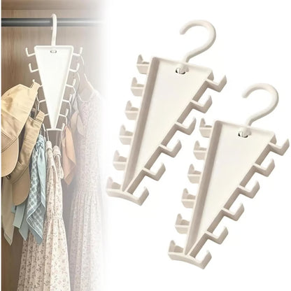 V-Shaped 360° Rotating Closet Organizer Hanger, Space-Saving 12-Hook Storage Rack