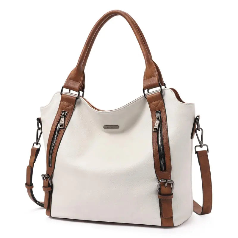 Women's Vegan Vintage Leather Laptop Tote Bag Everyday Use