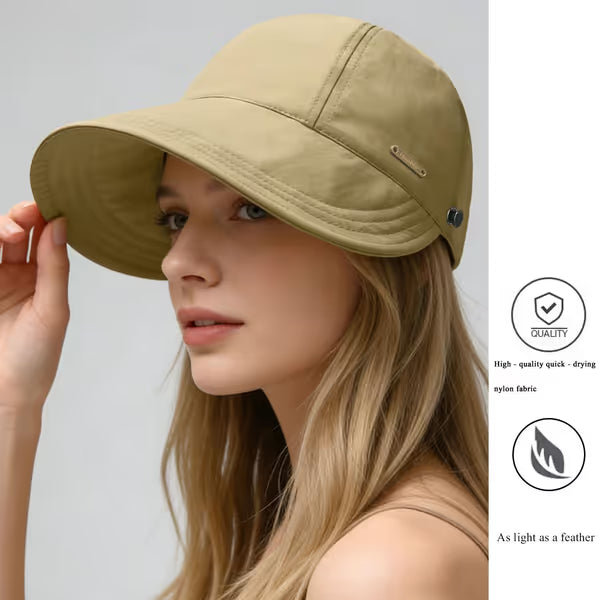 Women's Wide Brim Sun Visor Hat - UPF 50+