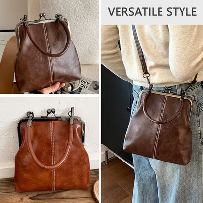 Vintage Kiss Lock Crossbody Bag with Top Handle