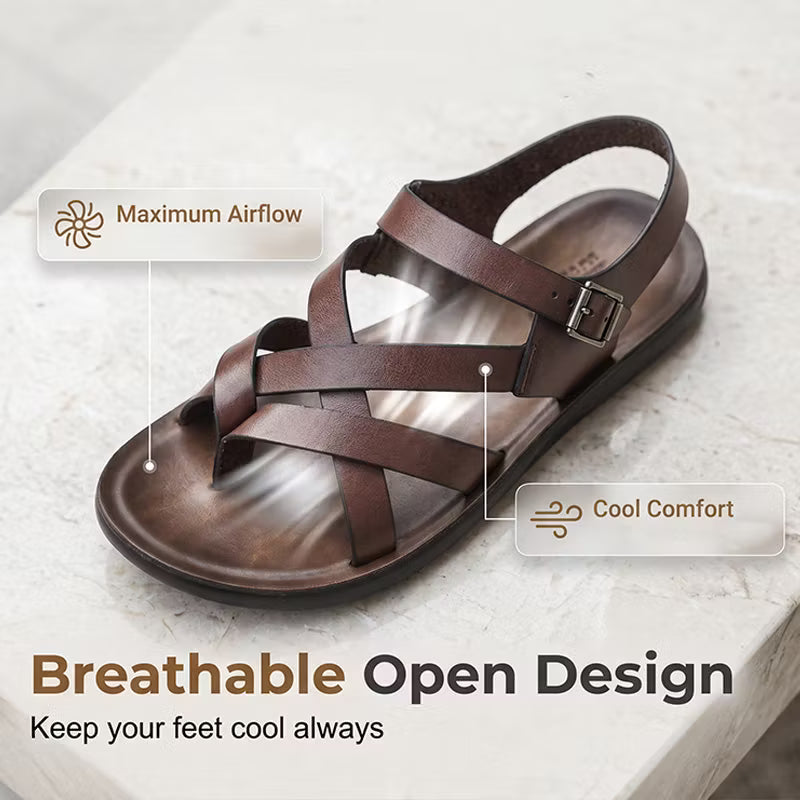 🌊Men Roman‑Style Sandals‑Soft‑Sole Summer Casual Beach‑Walking Shoes