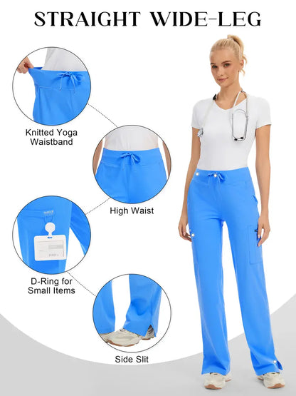 High Rise Yoga Scrub Pants Women