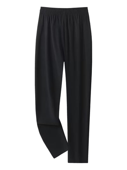 Women's Quick-Dry Ice Fiber Pants - Lightweight Breathable Athletic Trousers with Zipper Pockets & Elastic Waist