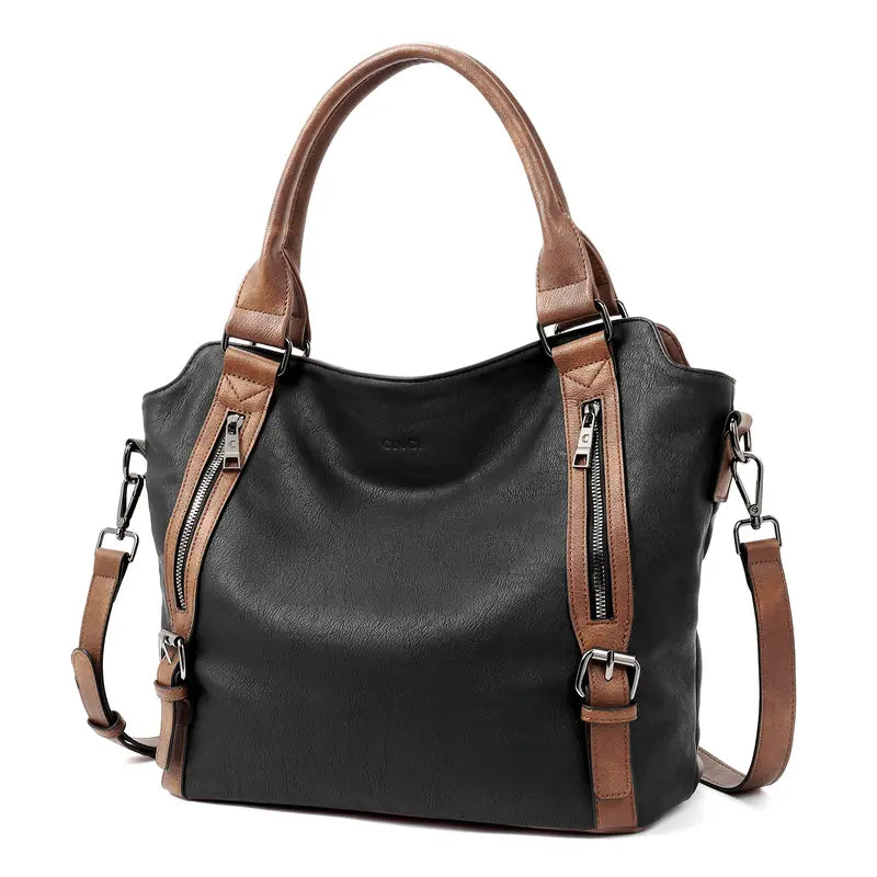 Women's Vegan Vintage Leather Laptop Tote Bag Everyday Use