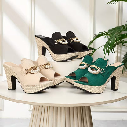 Women's Chain Ankle Strap High-Heeled Sandals