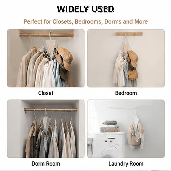 V-Shaped 360° Rotating Closet Organizer Hanger, Space-Saving 12-Hook Storage Rack