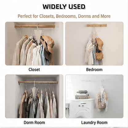 V-Shaped 360° Rotating Closet Organizer Hanger, Space-Saving 12-Hook Storage Rack