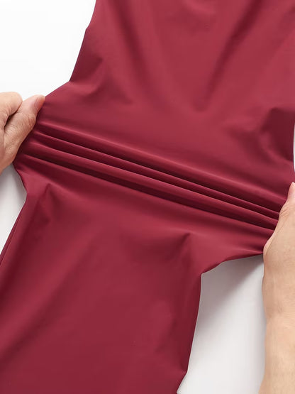 Women's Quick-Dry Ice Fiber Pants - Lightweight Breathable Athletic Trousers with Zipper Pockets & Elastic Waist