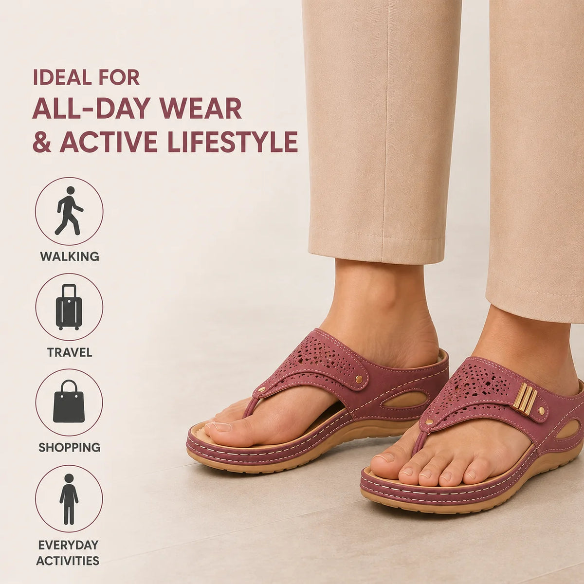 Orthopedic Walking Sandals for Women with Arch Support and Adjustable Straps