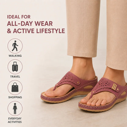 Orthopedic Walking Sandals for Women with Arch Support and Adjustable Straps