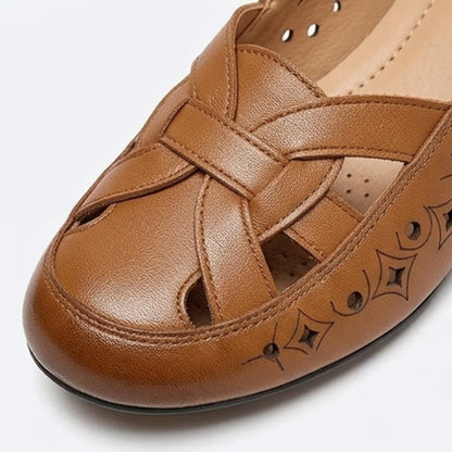 Woven Cutout PU Slip-On Flat