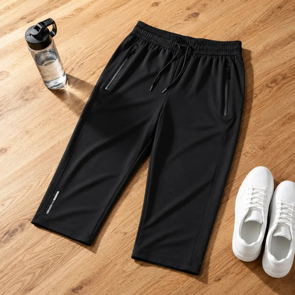 Stretchy Capri Pants with Zip Pocket for Women