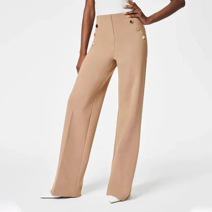Women's Plus Size High Stretch High-Waist Wide-Leg Pants