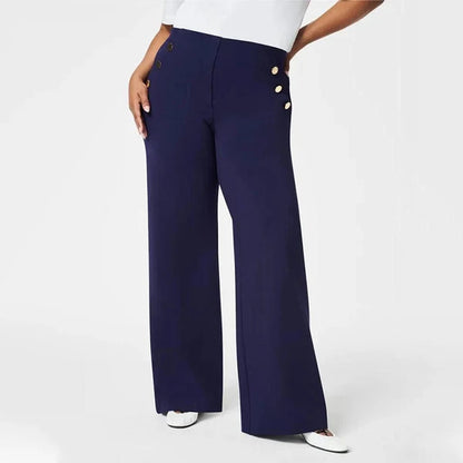 Women's Plus Size High Stretch High-Waist Wide-Leg Pants