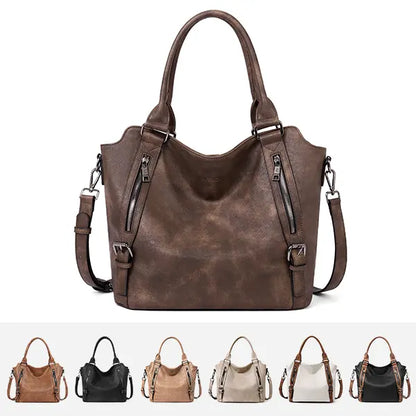 Women's Vegan Vintage Leather Laptop Tote Bag Everyday Use