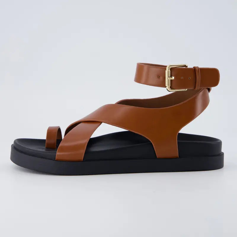 Cushionaire Entry Ankle Wrap Molded Footbed Sandals