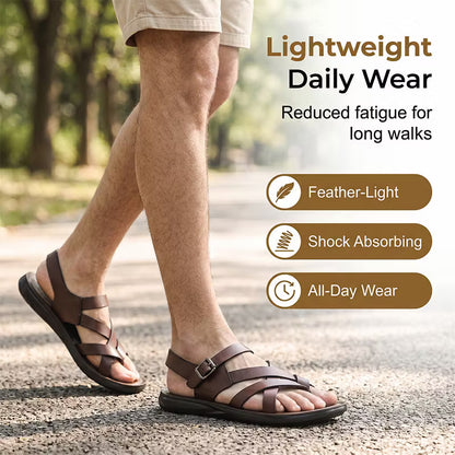 🌊Men Roman‑Style Sandals‑Soft‑Sole Summer Casual Beach‑Walking Shoes