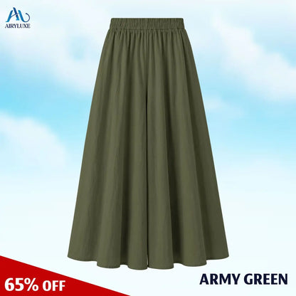 AiryLuxe - Women's Elegant Wide-Leg Skirt Pants
