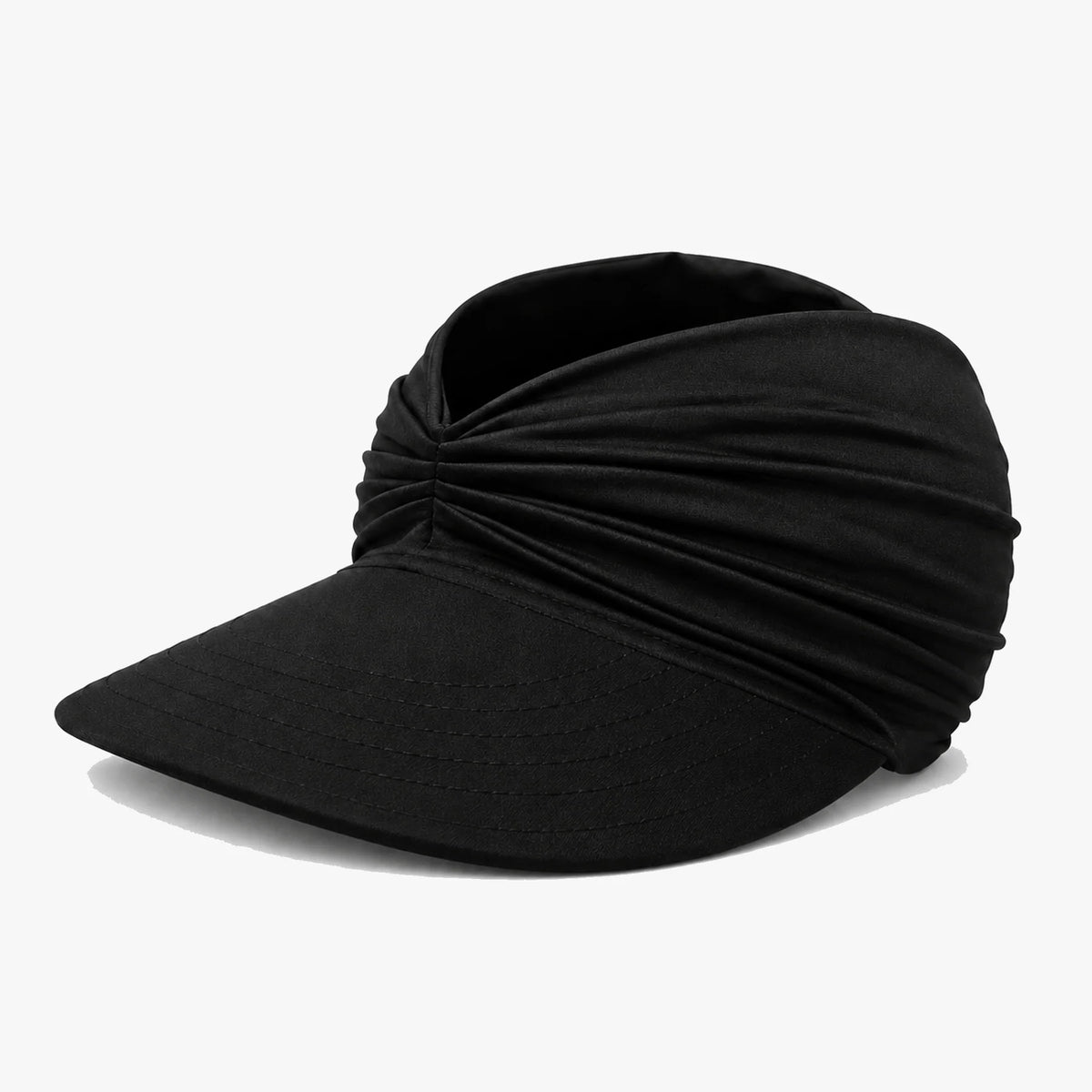 Ruched UPF 50+ Sun Visor for Women, Packable Wide Brim