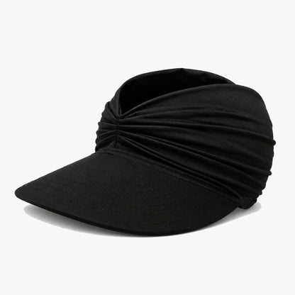 Ruched UPF 50+ Sun Visor for Women, Packable Wide Brim