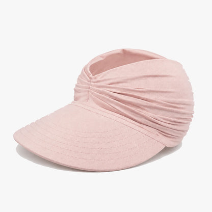 Ruched UPF 50+ Sun Visor for Women, Packable Wide Brim
