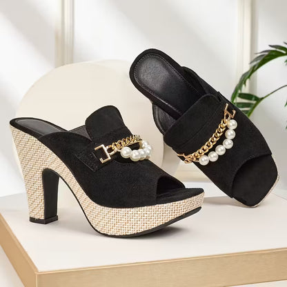 Women's Chain Ankle Strap High-Heeled Sandals