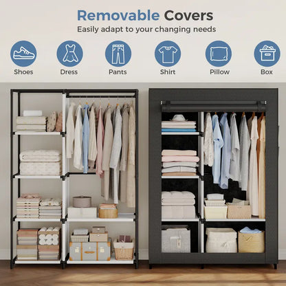 🧥🔩Tool-Free Portable Fabric Closet | Extra Closet Space, No Drilling