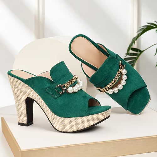 Women's Chain Ankle Strap High-Heeled Sandals