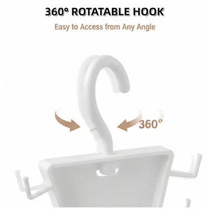 V-Shaped 360° Rotating Closet Organizer Hanger, Space-Saving 12-Hook Storage Rack