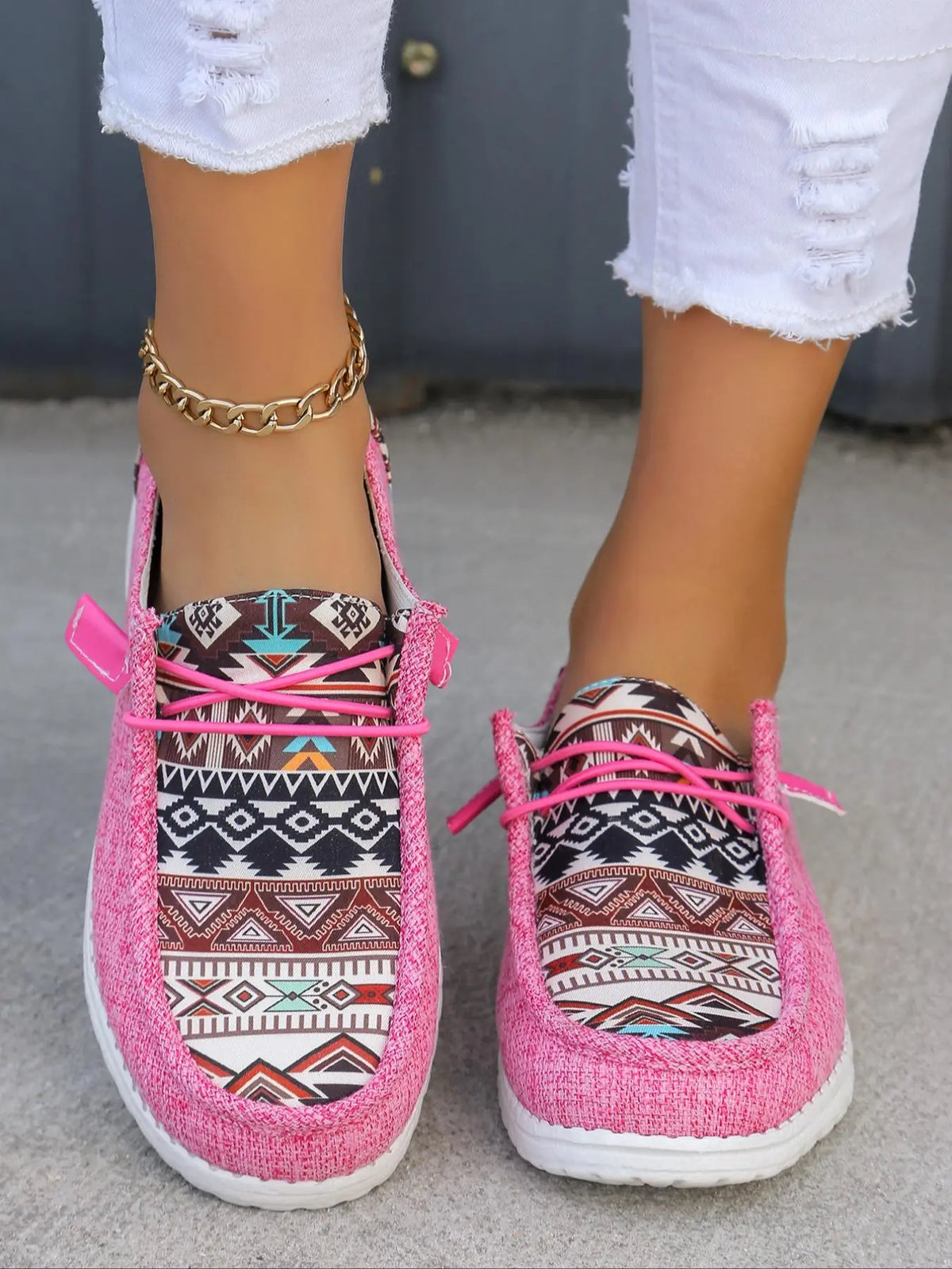 Women's Boho Slip-On Walking Shoes (Casual, Comfortable, Random Pattern)