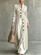 Women's Stand Collar Single Button Cable Knit Long Cardigan