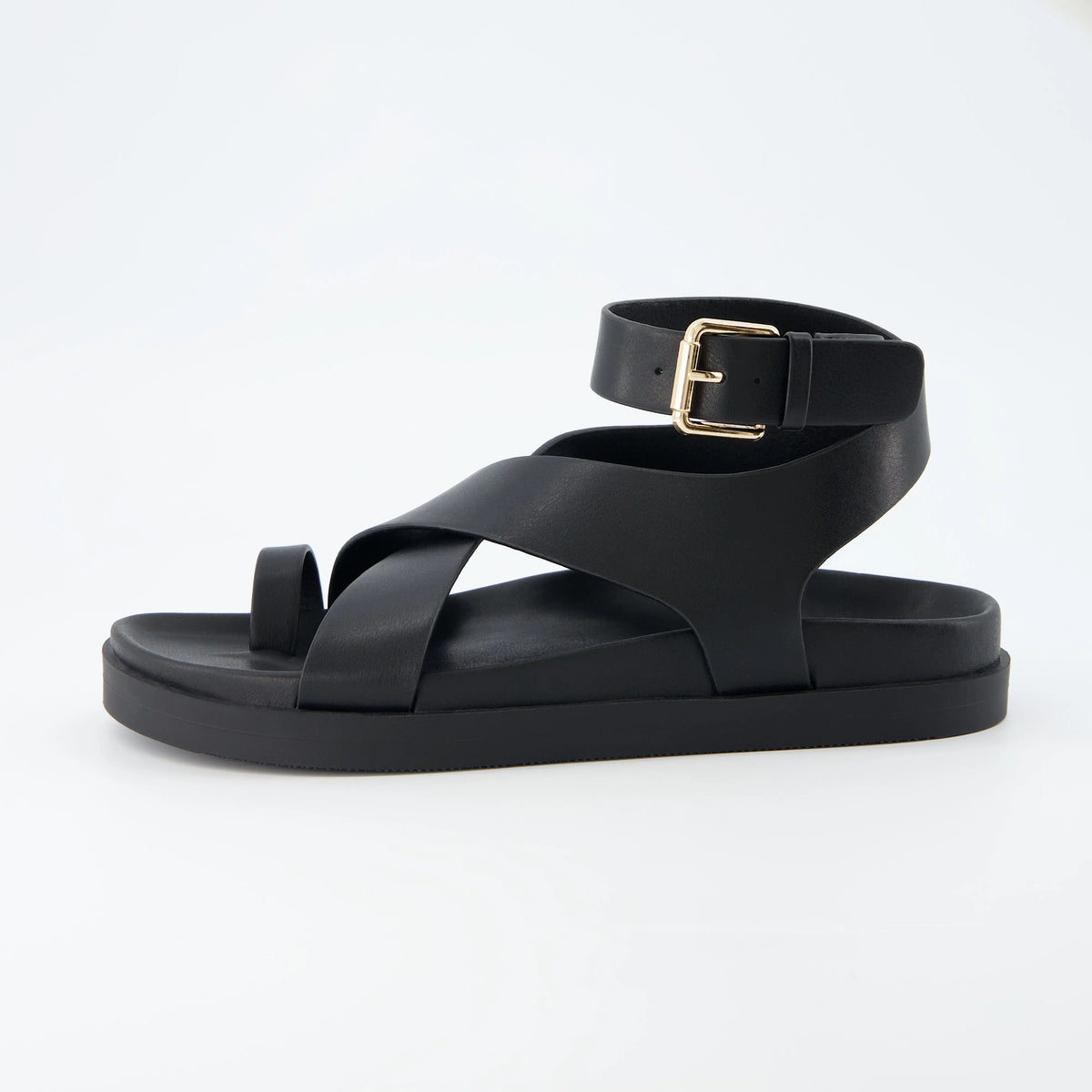 Cushionaire Entry Ankle Wrap Molded Footbed Sandals
