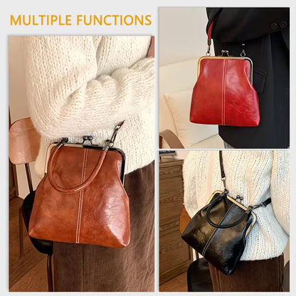 Vintage Kiss Lock Crossbody Bag with Top Handle