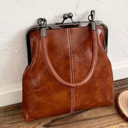 Vintage Kiss Lock Crossbody Bag with Top Handle