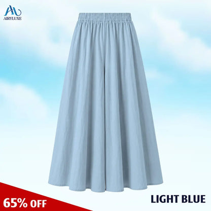 AiryLuxe - Women's Elegant Wide-Leg Skirt Pants