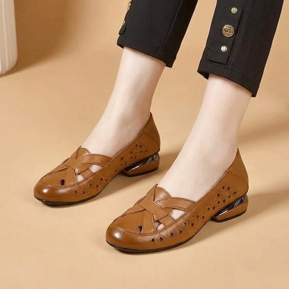 Woven Cutout PU Slip-On Flat