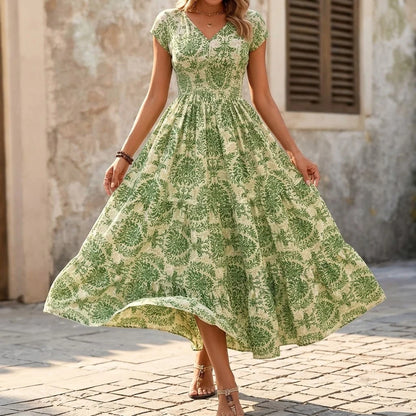 Women's Smocked Floral Maxi Dress
