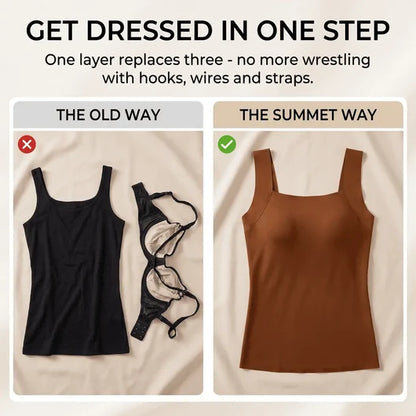 Whisper-Soft Seamless Bra 2-in-1 Camisole Band-Free Bra Tank