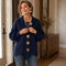 Women's Ribbed Cardigan | Oversized Knit | Gold Buttons, Relaxed Fit