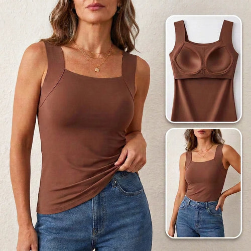 Whisper-Soft Seamless Bra 2-in-1 Camisole Band-Free Bra Tank