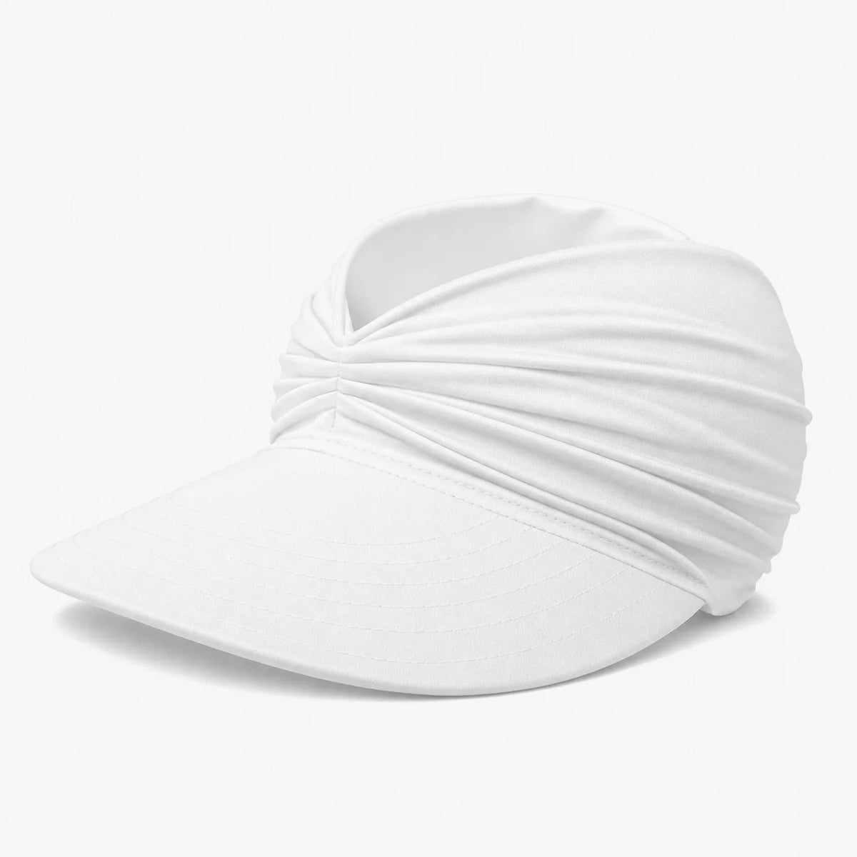 Ruched UPF 50+ Sun Visor for Women, Packable Wide Brim