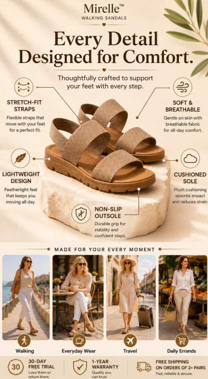 Mirelle™ Stretch Strap Walking Sandals